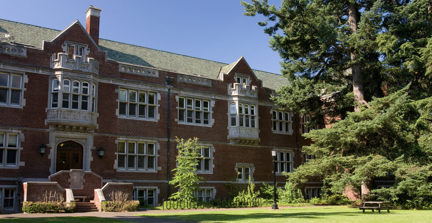 Exterior view of the front of a post-secondary institution