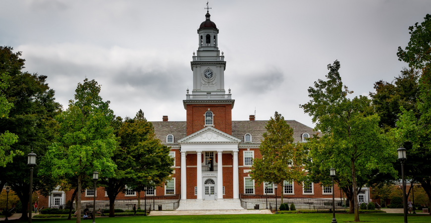 Exterior view of the front of a post-secondary institution